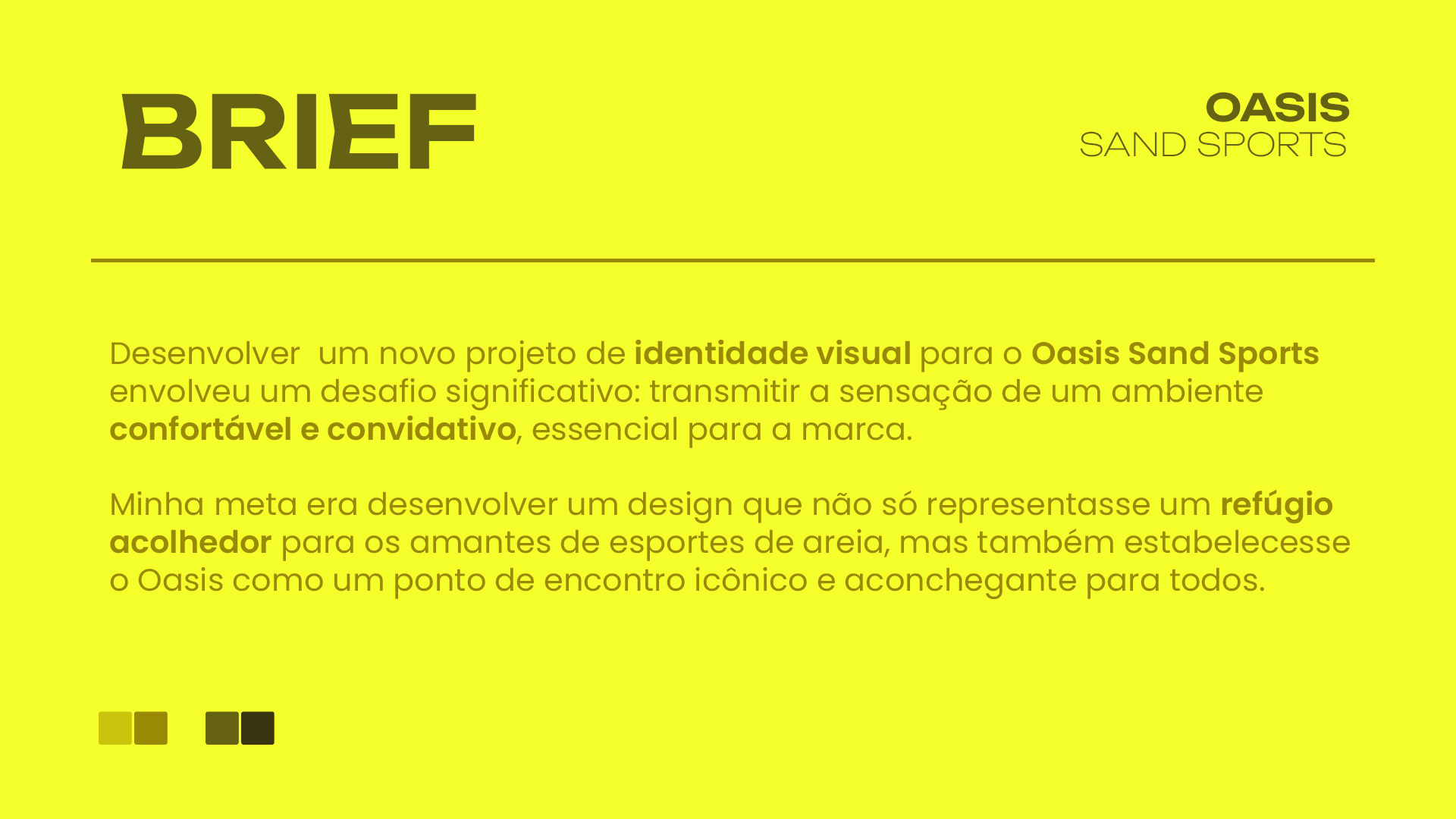 Prancha do brief do projeto, em fundo amarelo