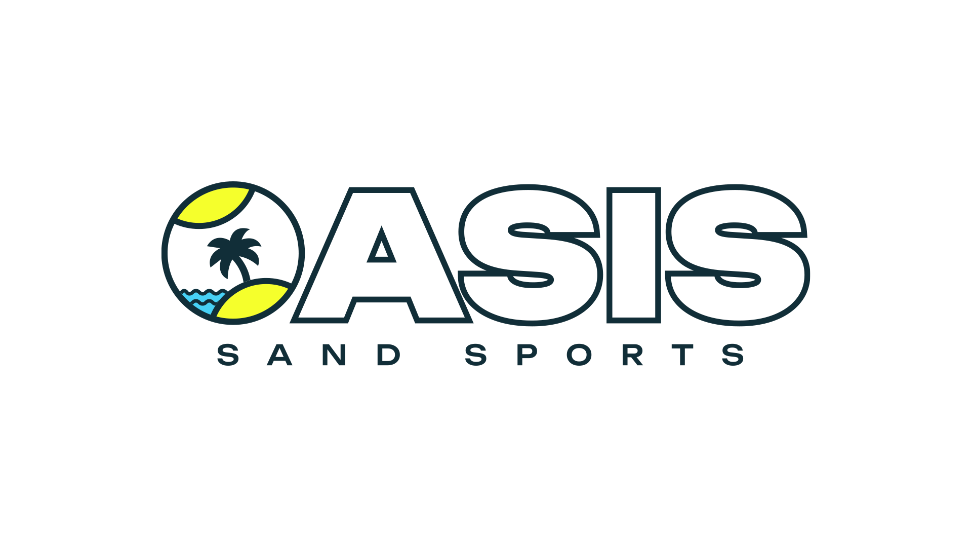 Assinatura Oasis Sand Sports com o símbolo no lugar da letra O