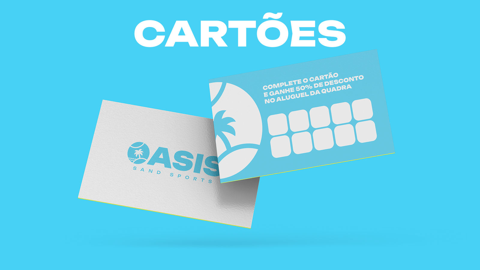 Cartão de visita e cartão fidelidade da Oasis